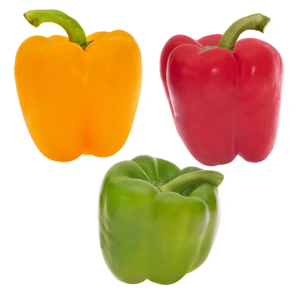 Set med tre färg paprica — Stockfoto