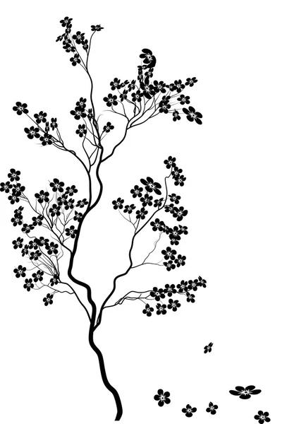 Άνθος του μικρό δέντρο σε λευκό — Διανυσματικό Αρχείο