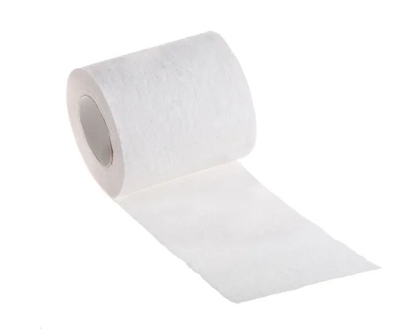 Geïsoleerde Witboek toilet roll — Stockfoto