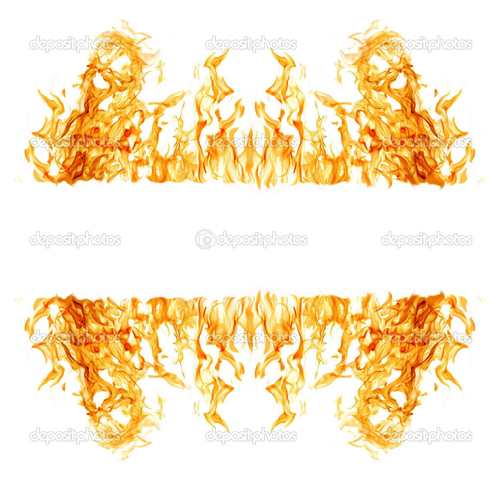 isolated on white fire frame