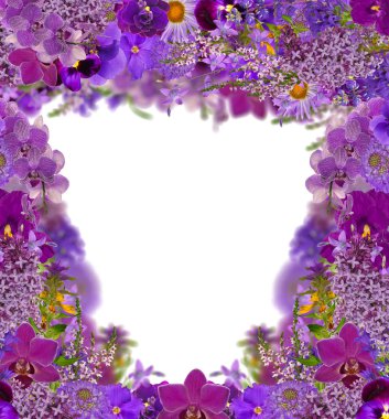 lilac color frame from flowers clipart