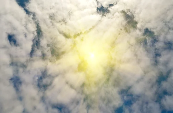 Sun on cloudy sky — Stock Photo, Image