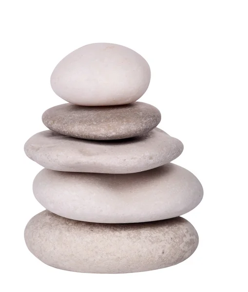 П'ять світлих каменів ізольовані на білому — стокове фото