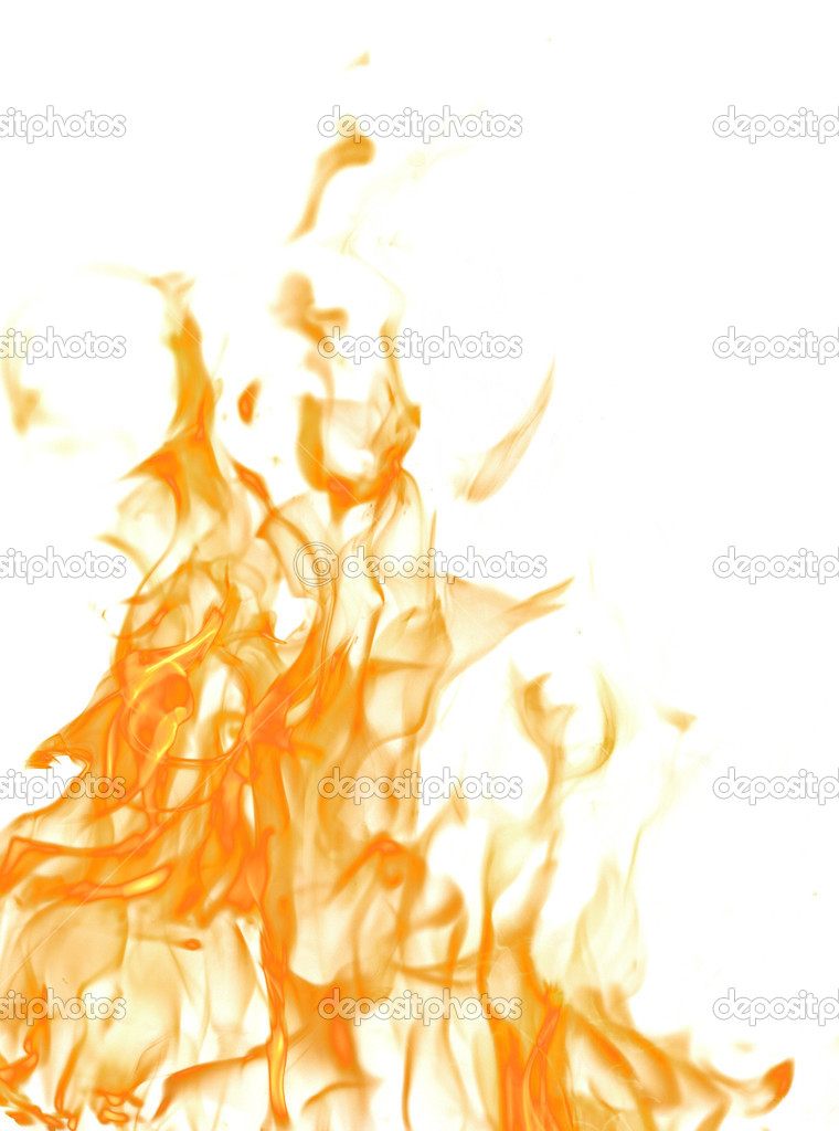 isolated on white dark yellow fire