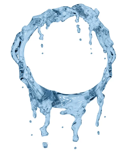 Голубая рамка круга на белом — стоковое фото