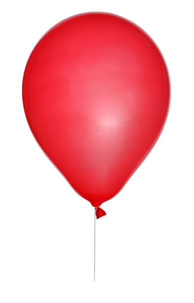 Balão vermelho único isolado em branco — Fotografia de Stock