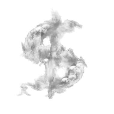 dolar işareti üzerine beyaz izole bulutlar