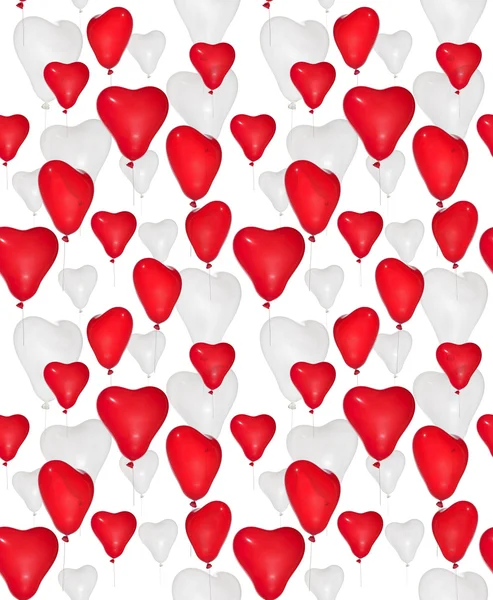Kalp şekli balonları sorunsuz arka plan — Stok fotoğraf