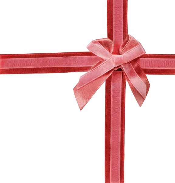 Single red bow with ribbons — Stock Photo, Image