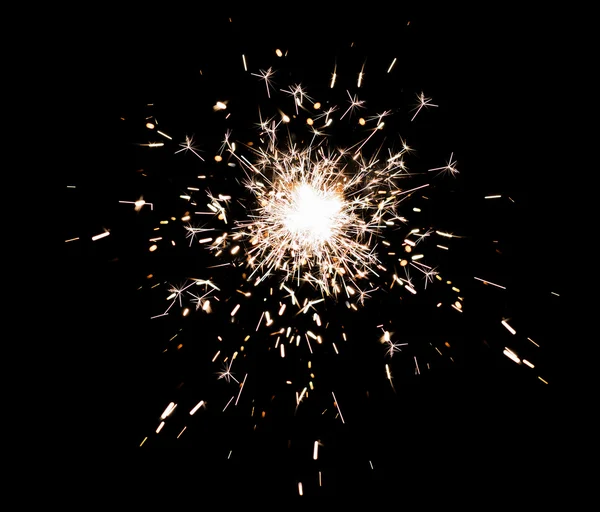 Firework sparkler splash on black — Stock Photo, Image