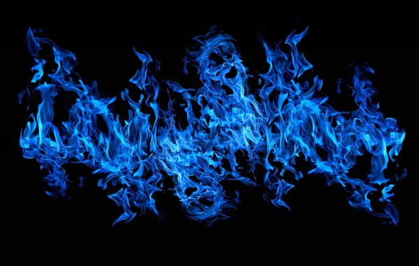 Isolated on black blue fire band — Stock Photo, Image