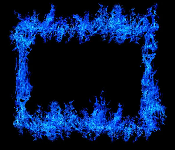 Helle blaue Flamme isoliert auf schwarz — Stockfoto