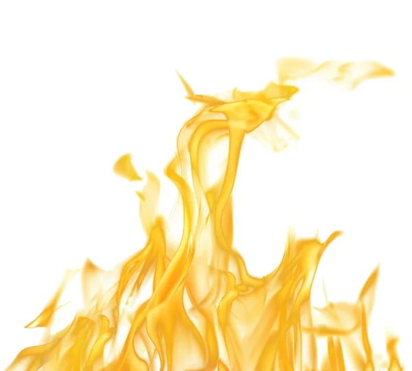 Yellow bright fire sparks isolated on white — Stock Photo, Image