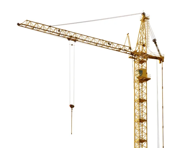 Single isolated dark gold hoisting crane — Stock Photo, Image