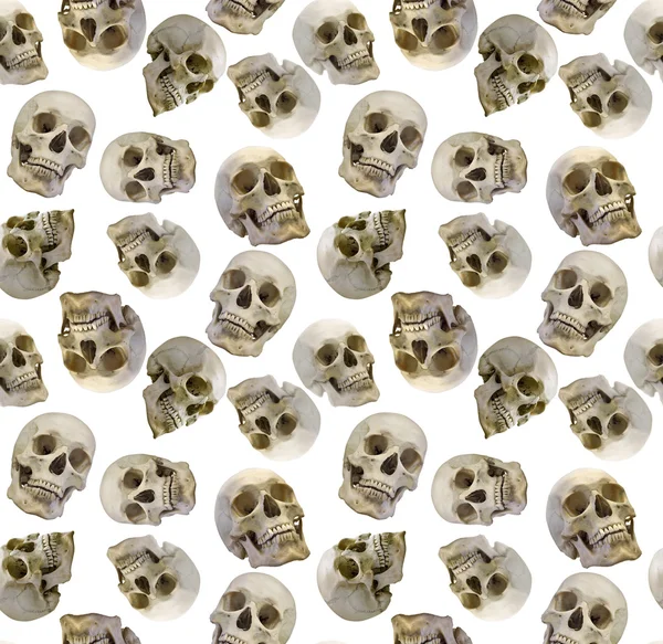 Naadloze achtergrond met menselijke schedels — Stockfoto