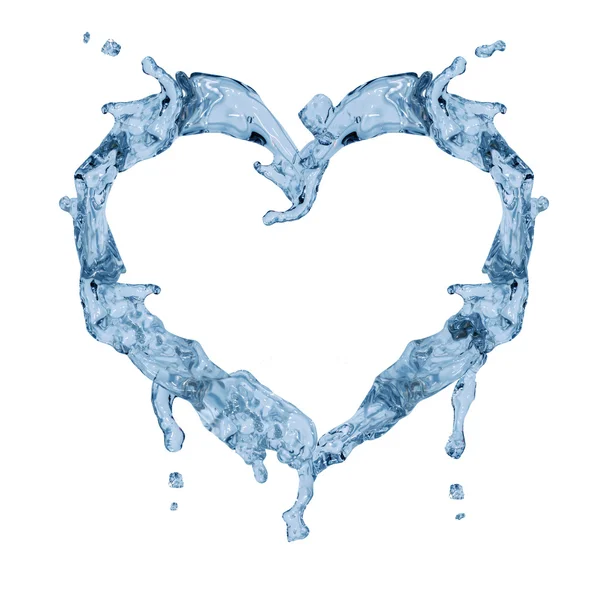 Heart shape symbol from water on white — Stock Photo, Image