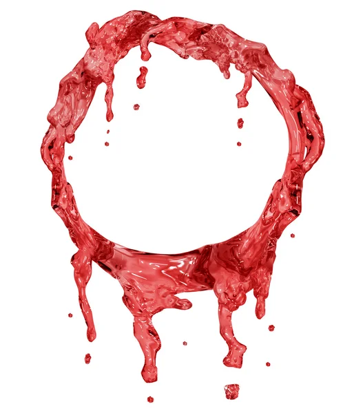 Röd flytande cirkel ram isolerad på vit — Stockfoto