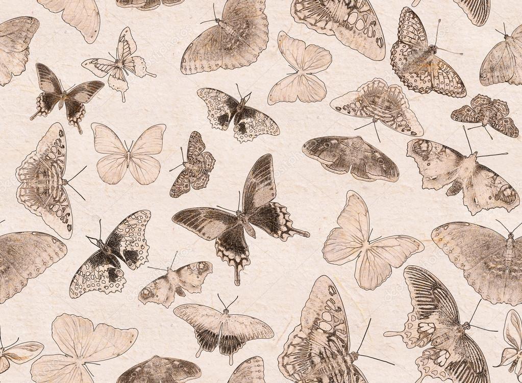 seamless background from group of butterflies