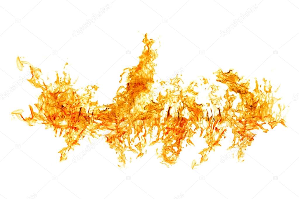 bright flame stripe isolated on white