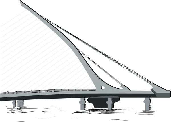 Grey bridge isolated on white background — Stock Vector