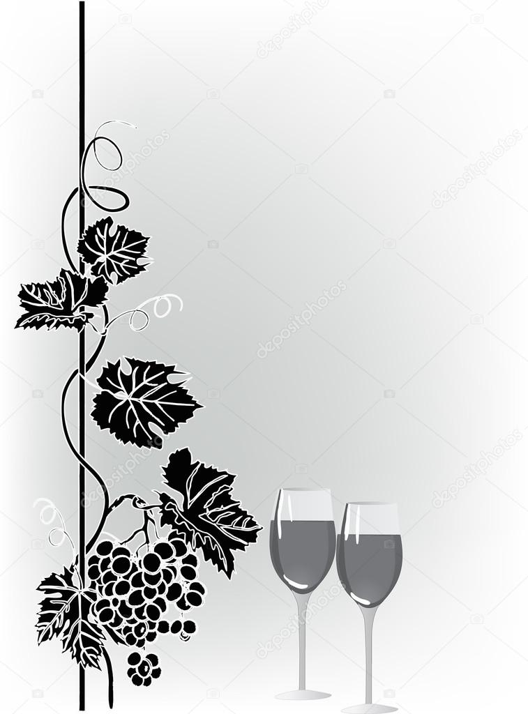 grey wine and black vine