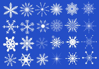 Yirmi dört beyaz kar tanesi koleksiyonu