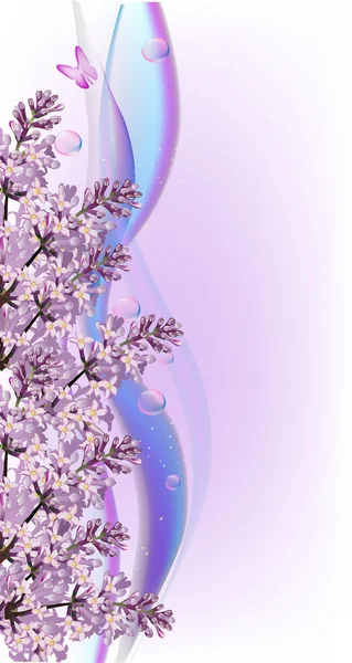 Lila kleur illustratie met bloeiende takken — Stockvector