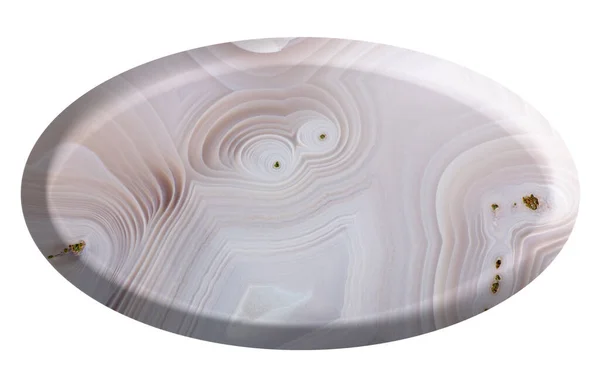 Light Agate Oval Isolated White Background — Fotografie, imagine de stoc