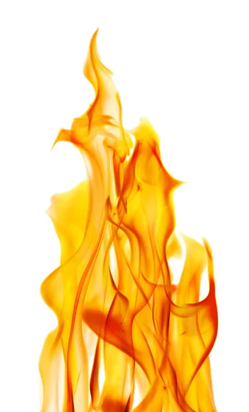 Yellow Flame Isolated White Background — Stock Photo, Image