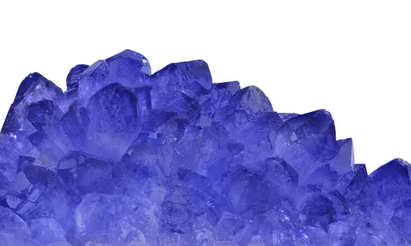 Jasné Safíry Krystaly Izolované Bílém Pozadí — Stock fotografie