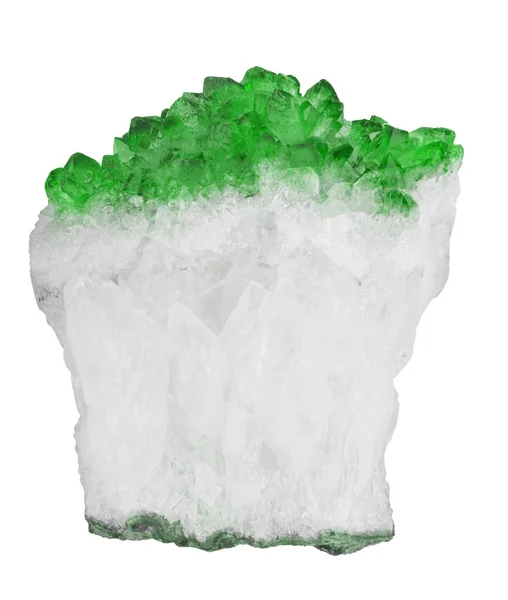 Heldere Smaragden Kristallen Geïsoleerd Witte Achtergrond — Stockfoto