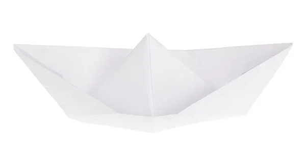 Bateau Origami Lumière Isolé Sur Fond Blanc — Photo