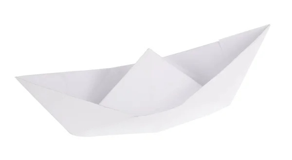 Bateau Origami Lumière Isolé Sur Fond Blanc — Photo