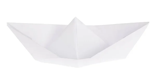 Luz Origami Barco Isolado Fundo Branco — Fotografia de Stock
