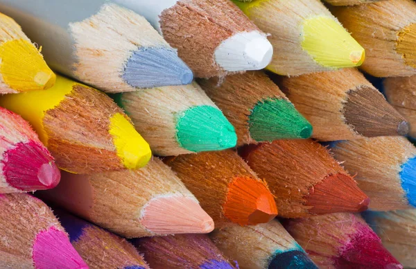 Different Color Pencils Closeup Background — Stock Photo, Image