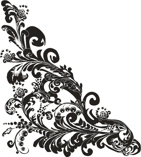 Illustratie Met Zwarte Decoratie Witte Achtergrond — Stockvector