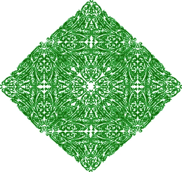 Иллюстрация Зеленым Декором Белом Фоне — стоковый вектор