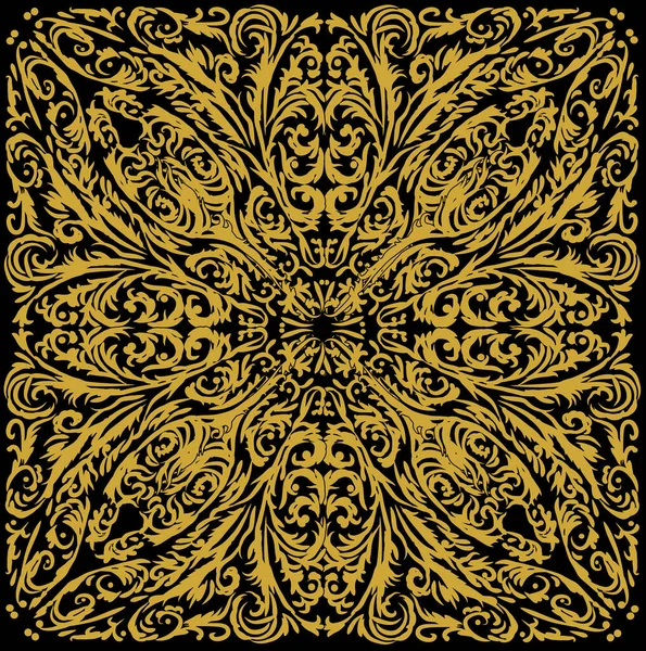 Illustratie Met Gele Decoratie Zwarte Achtergrond — Stockvector