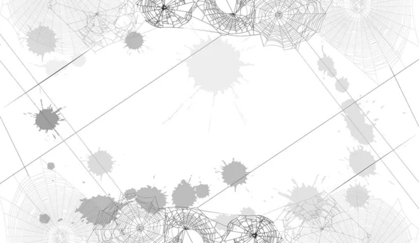 Illustration Mit Spinnennetzen Und Flecken Auf Weißem Hintergrund — Stockvektor