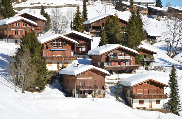 Holiday cottages in Braunwald, Switzerland — Stock Photo, Image