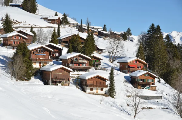 Tatil evler içinde braunwald, İsviçre — Stok fotoğraf