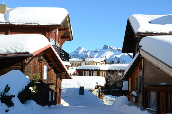 Muerren, το διάσημο ελβετικό χιονοδρομικό — Φωτογραφία Αρχείου
