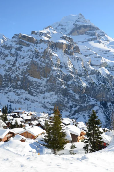 Muerren, famosa estância de esqui suíça — Fotografia de Stock