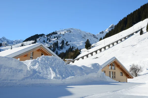 Muerren, famous Swiss skiing resort — Stock Photo, Image