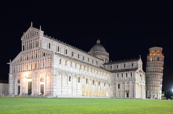 Piazza dei Miracoli: Basilica and the Leaning Tower, Pisa, Italy — Stok fotoğraf