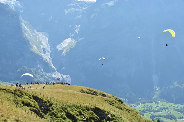 Paragliding site. Jungfrau region, Switzerland — Stock Photo, Image