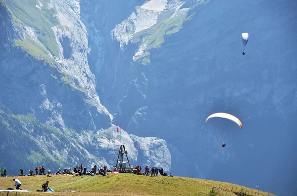 Paragliding site. Jungfrau region, Switzerland — Stock Photo, Image