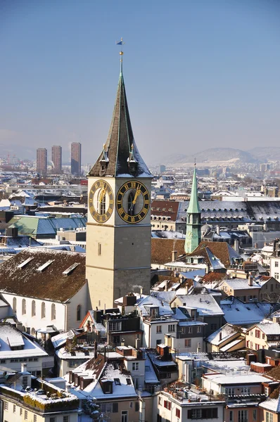 Vista invernale di Zurigo — Foto Stock