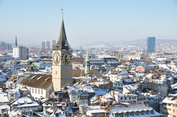 Talvi näkymä Zürich — kuvapankkivalokuva