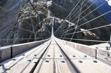 170m hanging Trift bridge, Switzerland clipart